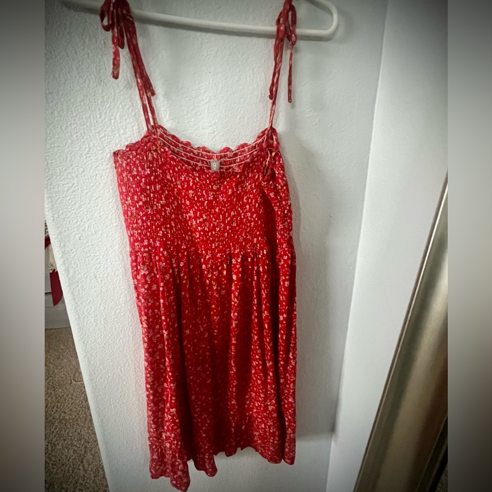 Red floral sundress